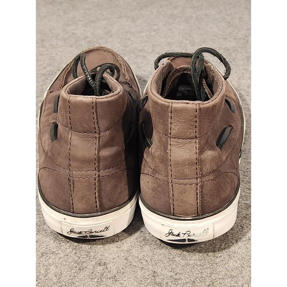 Converse Jack Purcell Shoes Mens Size 8.5 Brown Leather Boat Chukka Lined Casual